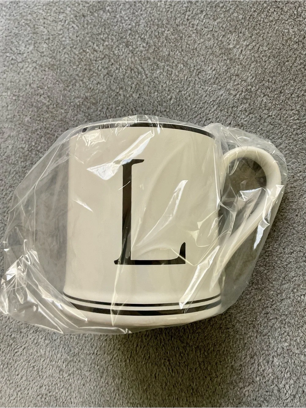 SUR LA TABLE Classic “L” Initial Stoneware Mug